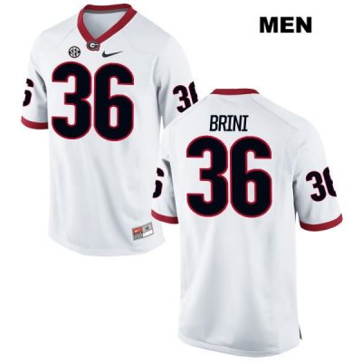 Men's Georgia Bulldogs NCAA #36 Latavious Brini Nike Stitched White Authentic College Football Jersey LSK1254TC